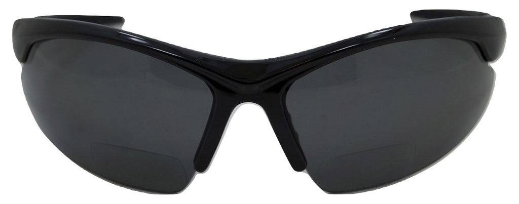 in Style Eyes Del Mar Polarized Wrap Nearly Invisible Line Bifocal Sunglass Readers/Glossy Black/1.50 Strength
